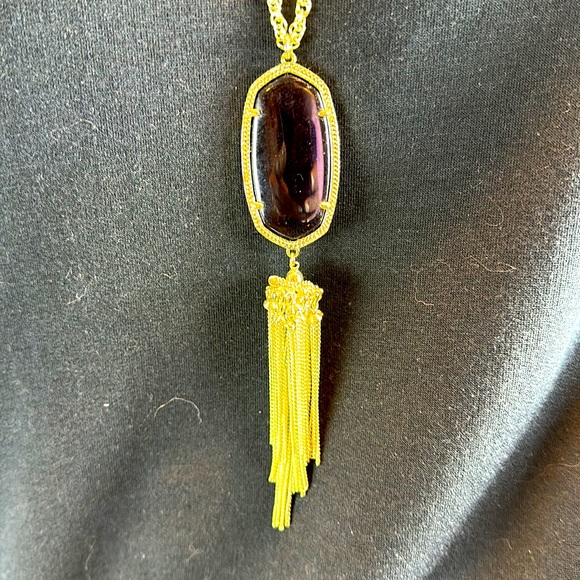 Kendra Scott Purple and Gold Pendant Necklace. Looks brand new - only worn once. - Picture 4 of 8